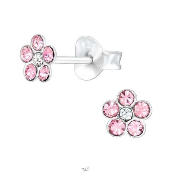 Sudraba auskari - MAZAS ROZĀ PUĶĪTES