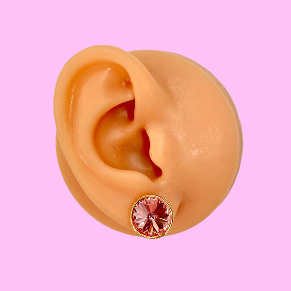 Medicīniskā zelta auskari PINK EARTH